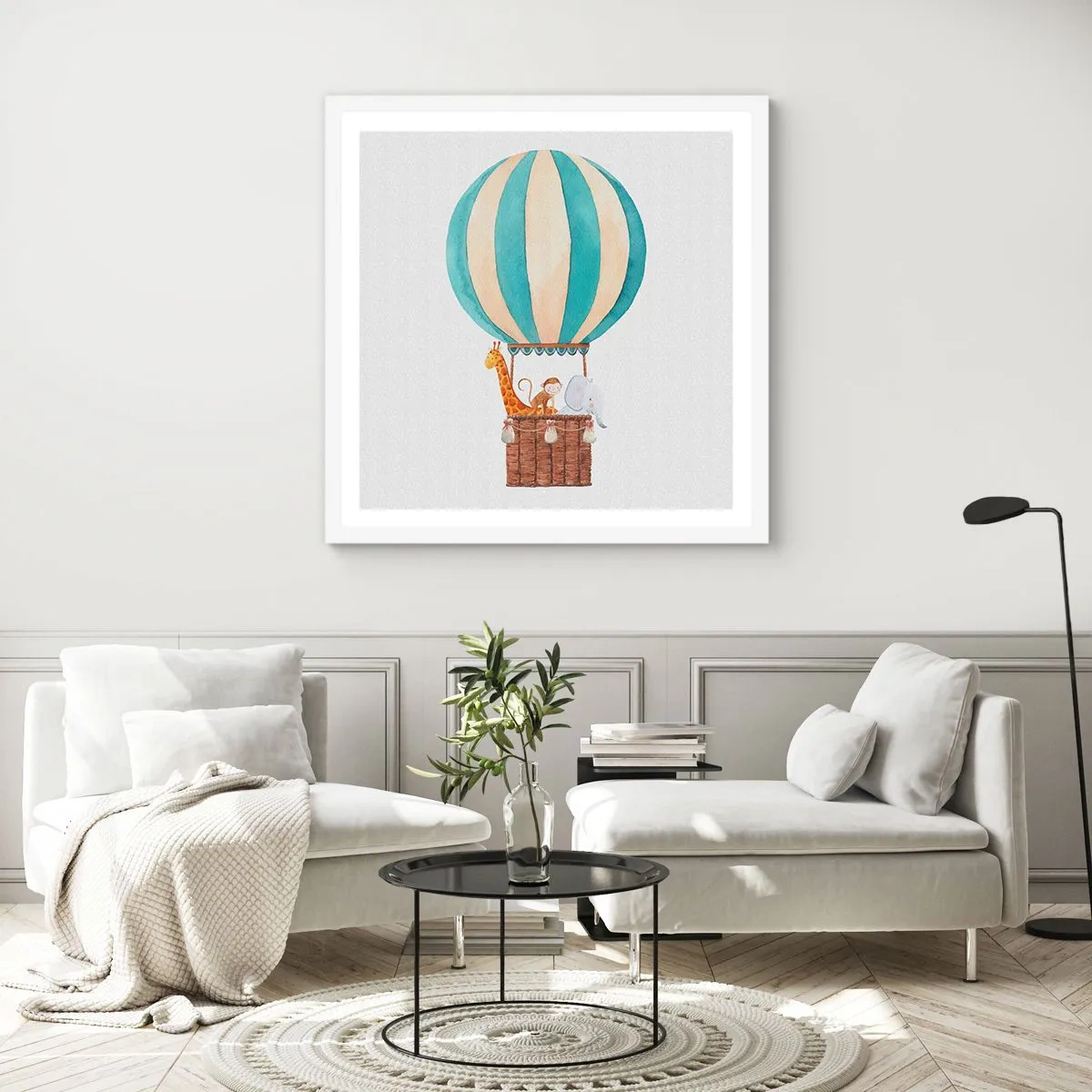 Poster in einem weißen Rahmen - Fantastische Reise - 50x50 cm