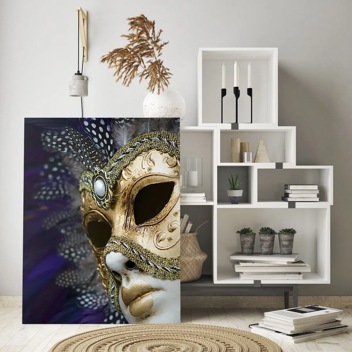 Glasbild - Bild auf glas - Venezianisches Porträt in Gold - 50x70 cm