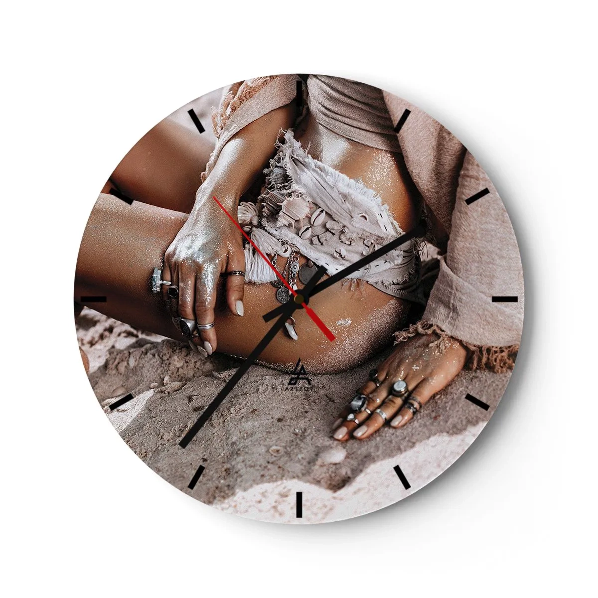 Wanduhr - Glasuhr - Von den Wellen geworfen? - 40x40 cm