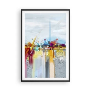 Poster in einem schwarzem Rahmen - Freudenbrücke über den Fluss des Lebens - 61x91 cm