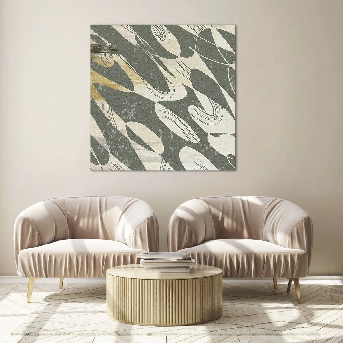 Glasbild - Bild auf glas - Rhythmische Abstraktion - 30x30 cm