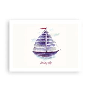 Poster - Volle Segel und ruhiges Wasser - 70x50 cm