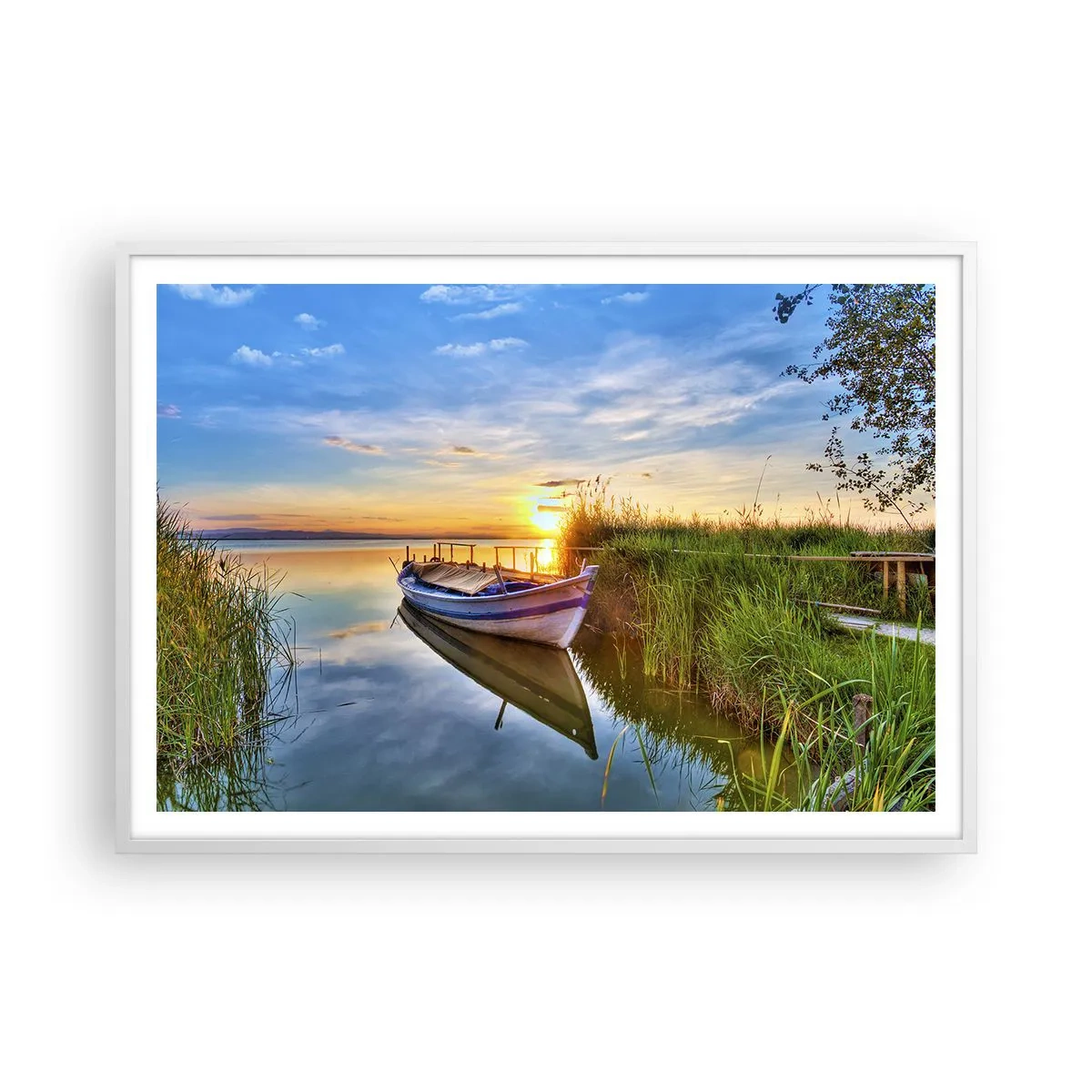 Poster in einem weißen Rahmen - Bucht erfüllter Träume - 100x70 cm