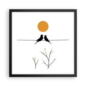 Poster in einem schwarzem Rahmen - Abend der Nachtigallen - 40x40 cm