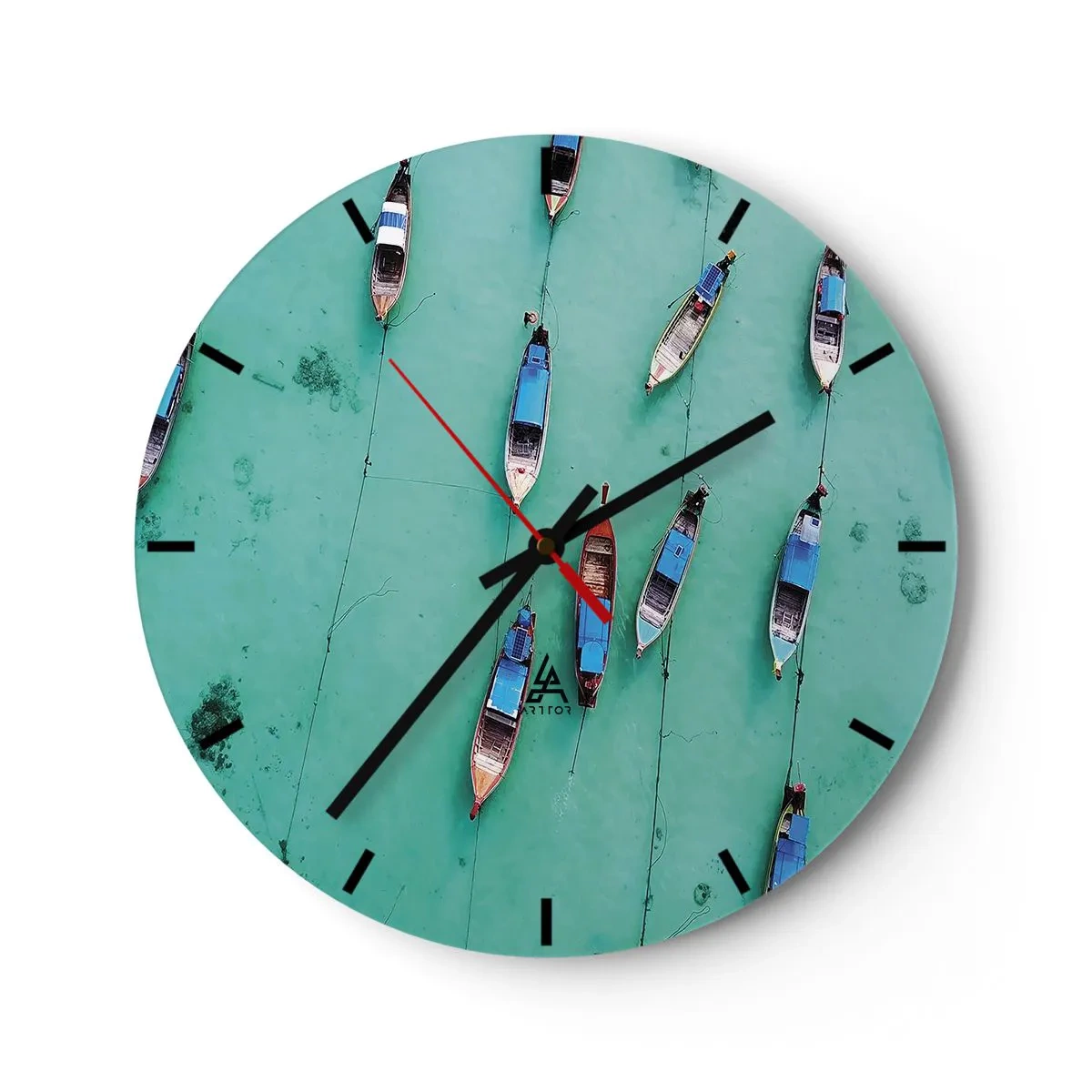 Wanduhr - Glasuhr - In freudiger Erwartung - 40x40 cm