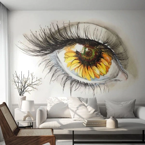 Fototapete Premium Canvas - Ein Look so heiß wie der Sommer - Abstraktion, Grafik, Auge - 150x105 cm