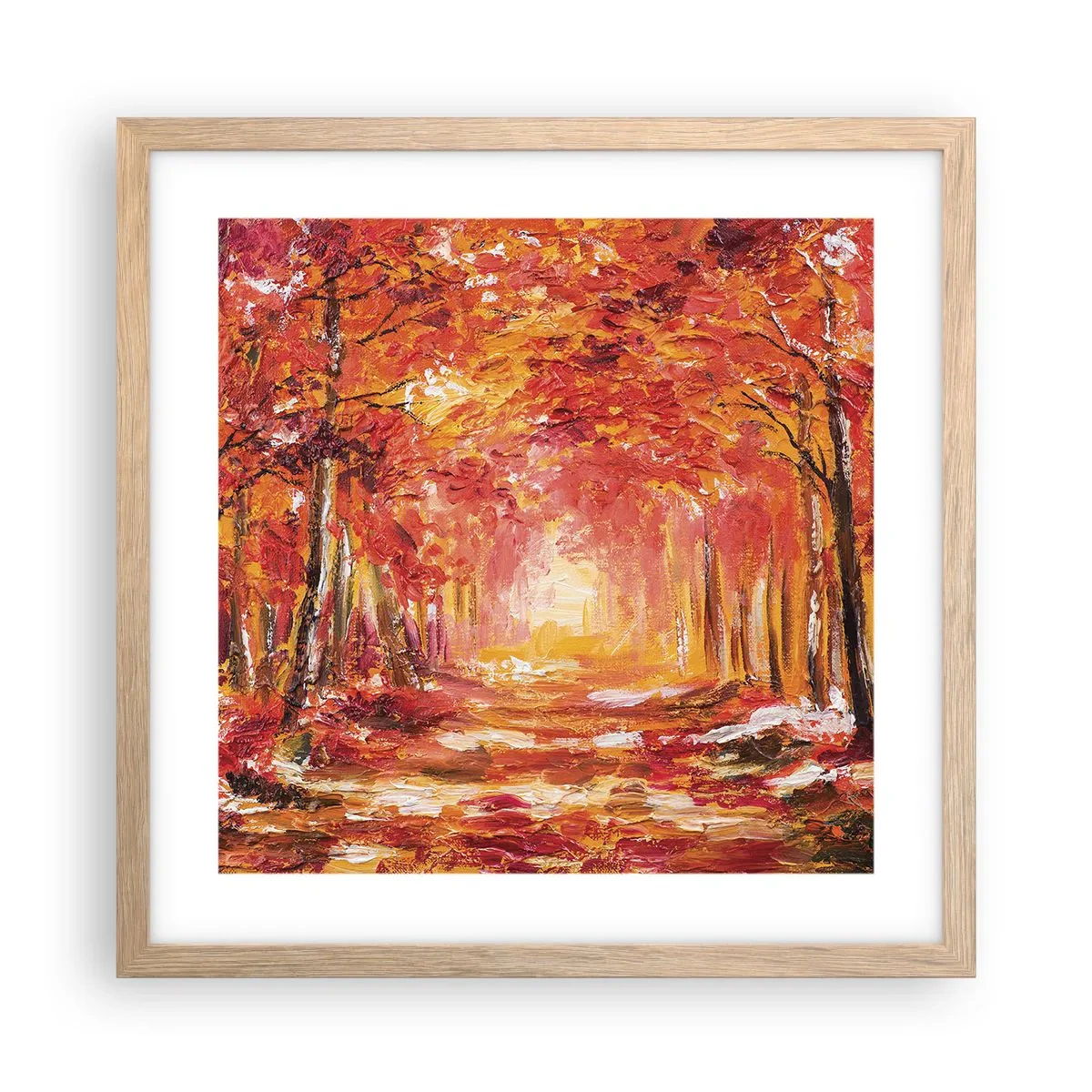 Poster in einem Rahmen aus heller Eiche - Kupferwald - 40x40 cm