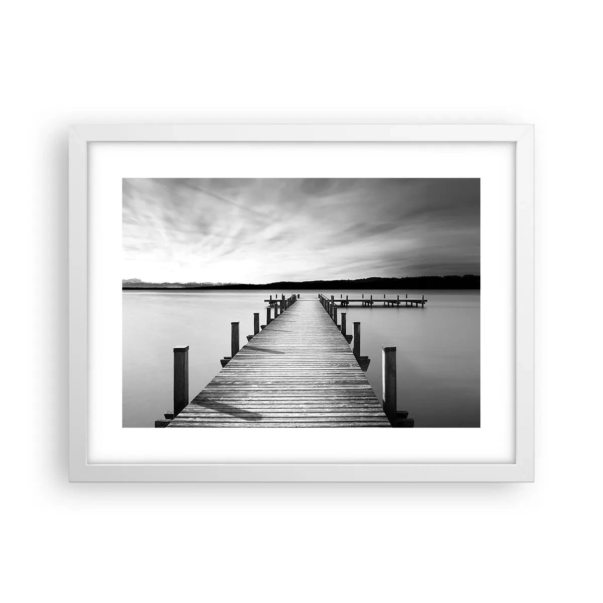 Poster in einem weißen Rahmen - An der Wasserstelle - Ruhe - 40x30 cm