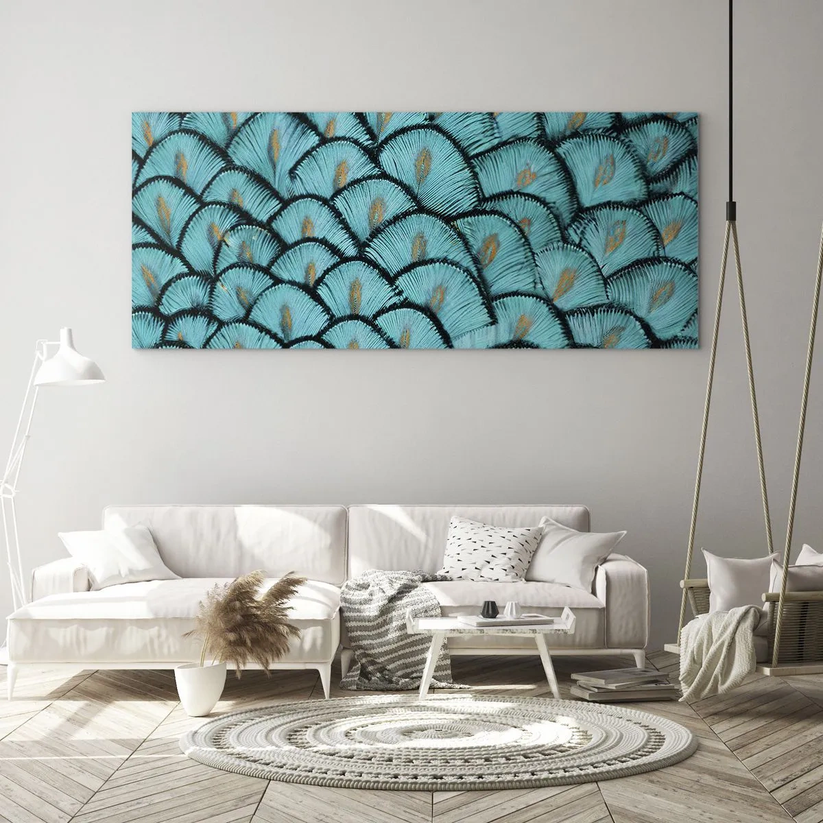 Glasbild - Bild auf glas - Große Federgala - 100x40 cm