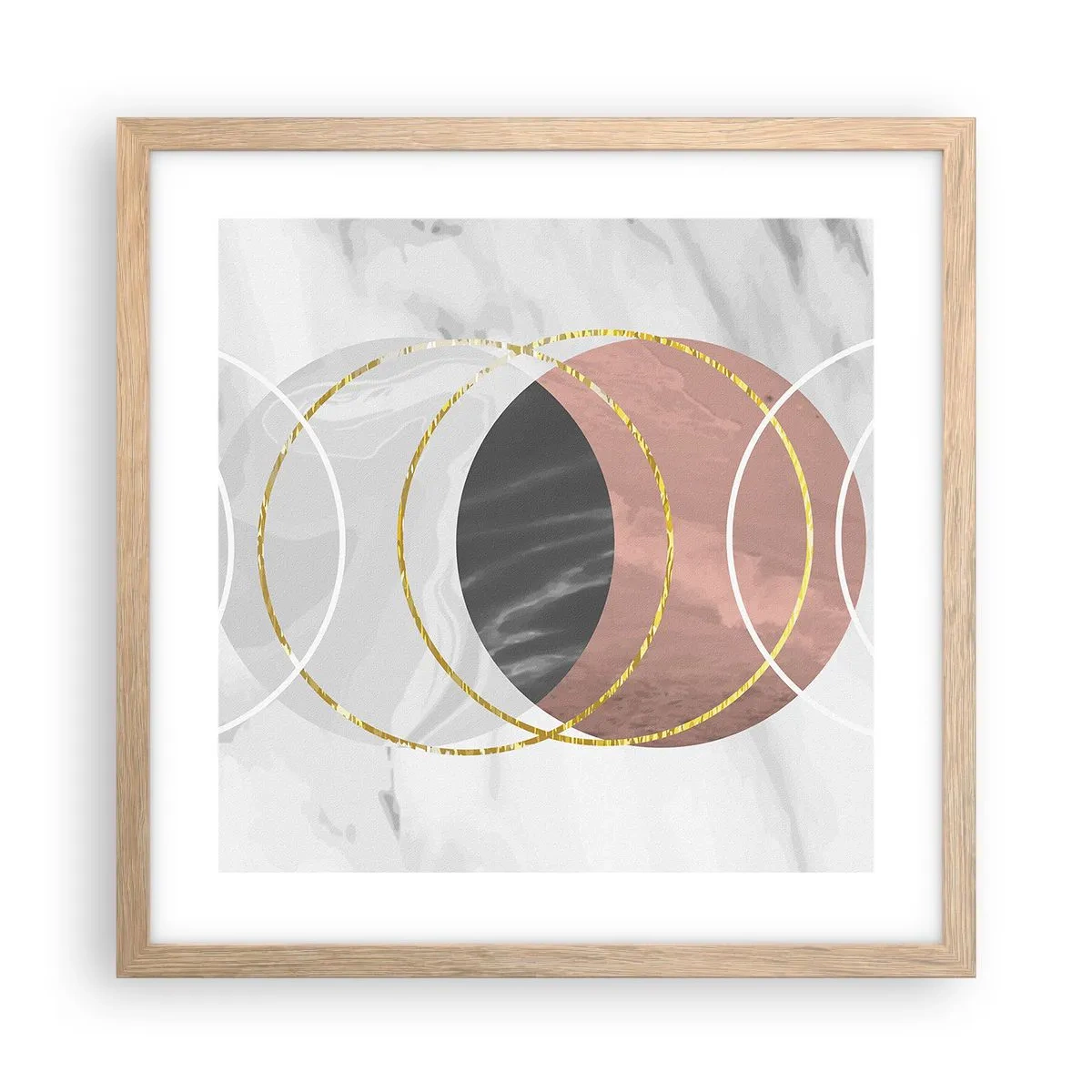 Poster in einem Rahmen aus heller Eiche - Musik der Sphären - 40x40 cm