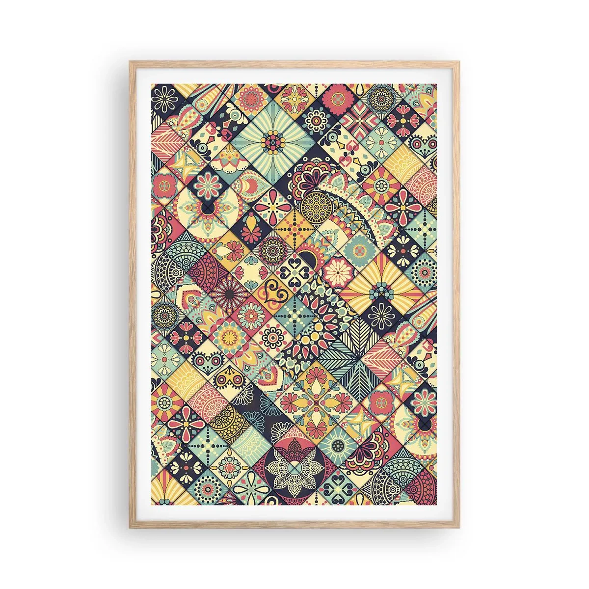 Poster in einem Rahmen aus heller Eiche - marokkanische Atmosphäre - 70x100 cm