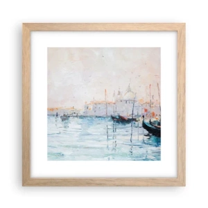 Poster in einem Rahmen aus heller Eiche - Hinter dem Wasser, hinter dem Nebel - 30x30 cm