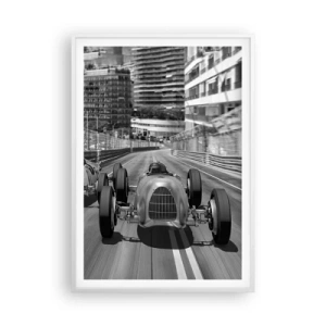 Poster in einem weißen Rahmen - Vor langer Zeit in Monte Carlo - 70x100 cm