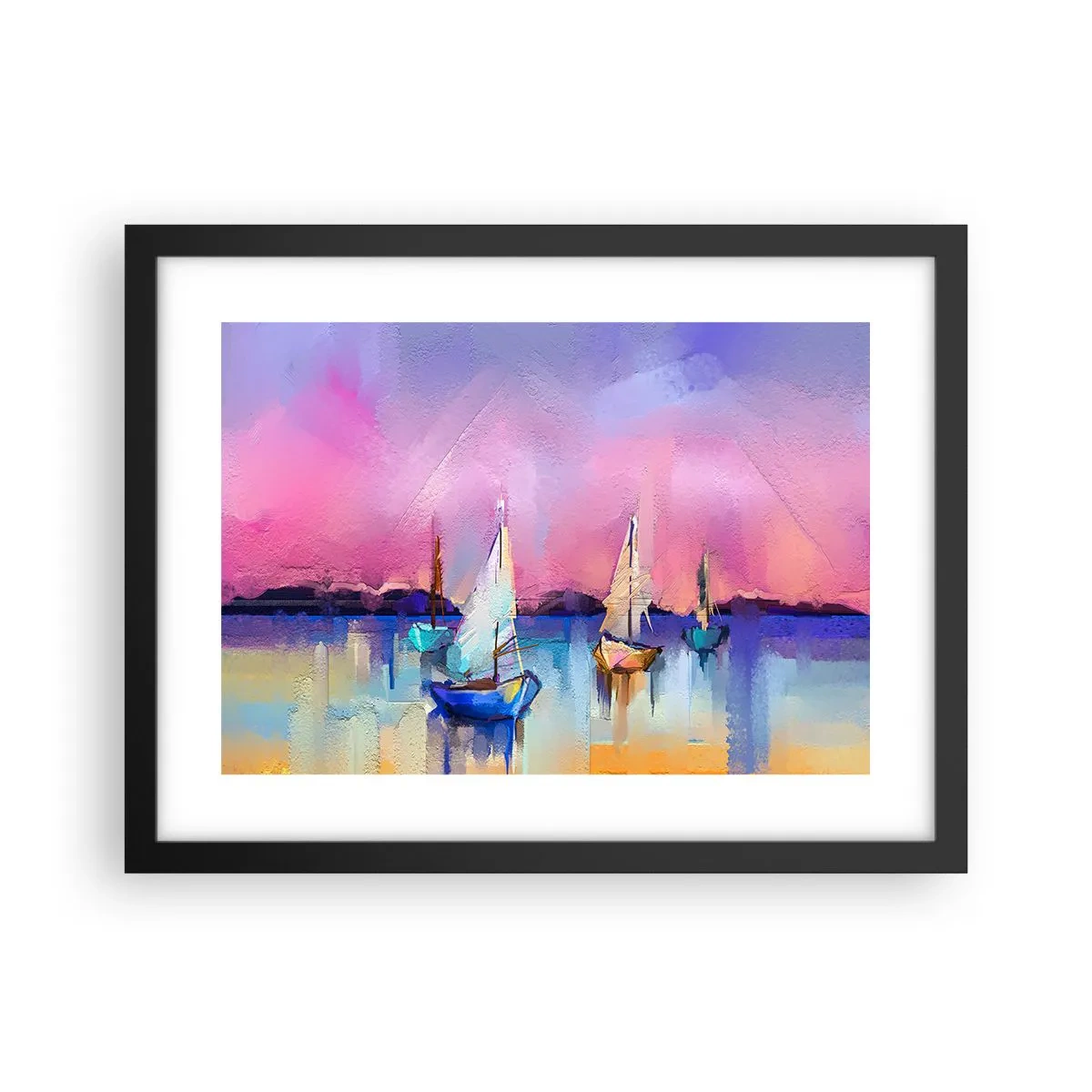 Poster in einem schwarzem Rahmen - Richtung: breites Wasser - 40x30 cm