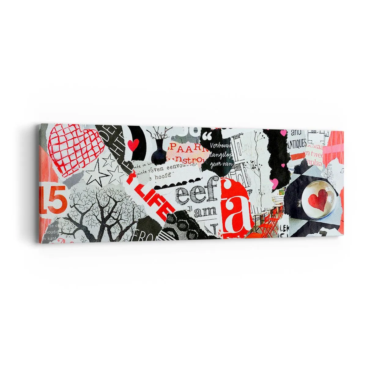 Bild auf Leinwand - Leinwandbild - Hipster-Collage - 90x30 cm