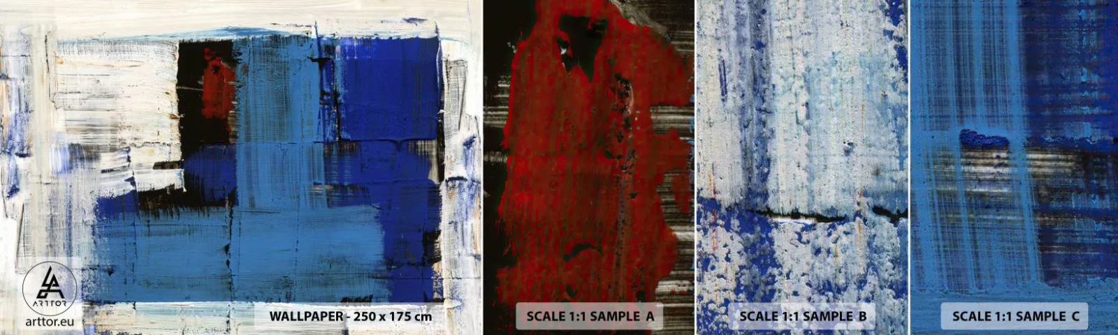 Fototapetenmuster Standard Eco - Geheimnis ist blau - Abstraktion, Stück, Modernität - 100x30 cm