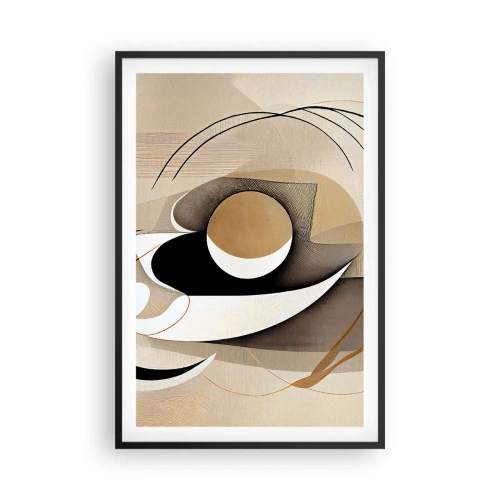 Poster in einem schwarzem Rahmen - Komposition: die Essenz des Wortes - 61x91 cm