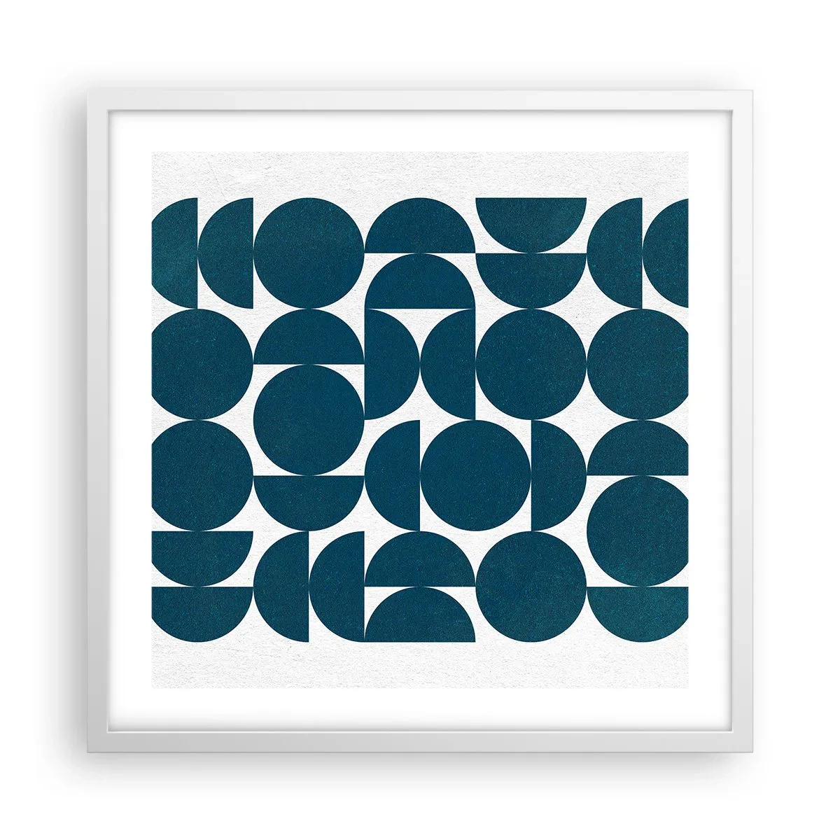 Poster in einem weißen Rahmen - Kreise und Halbkreise - 50x50 cm