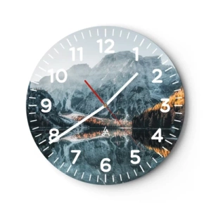 Wanduhr - Glasuhr - Spiegellandschaft - 40x40 cm