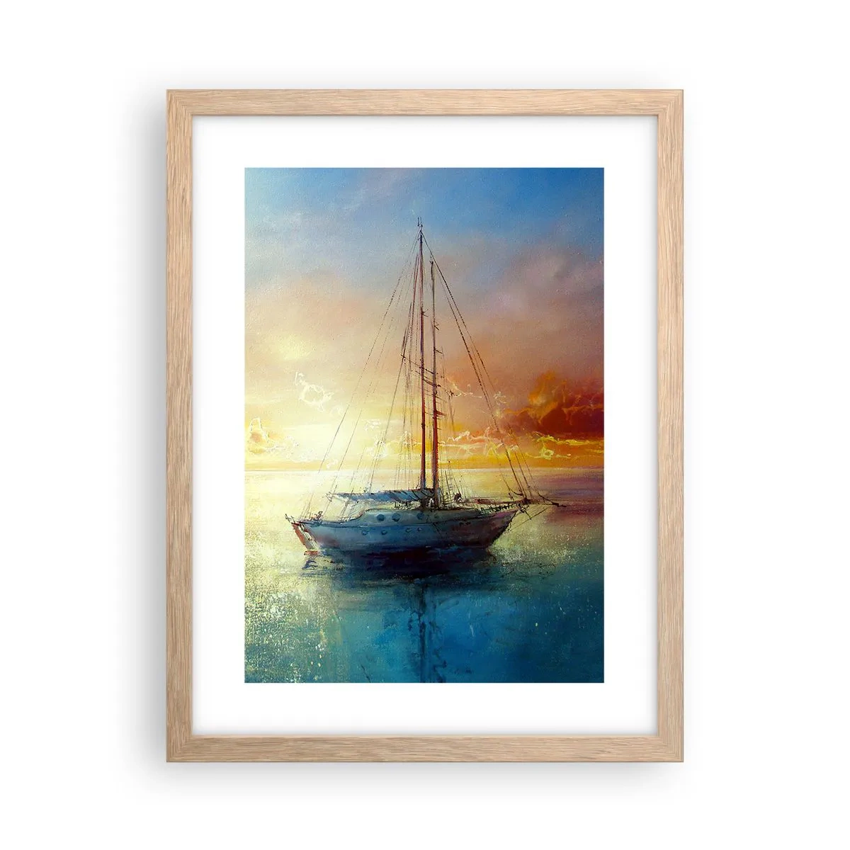 Poster in einem Rahmen aus heller Eiche - In einer goldenen Bucht - 30x40 cm