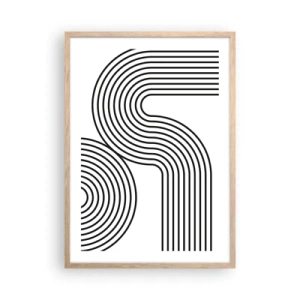 Poster in einem Rahmen aus heller Eiche - An der Kurve - 50x70 cm