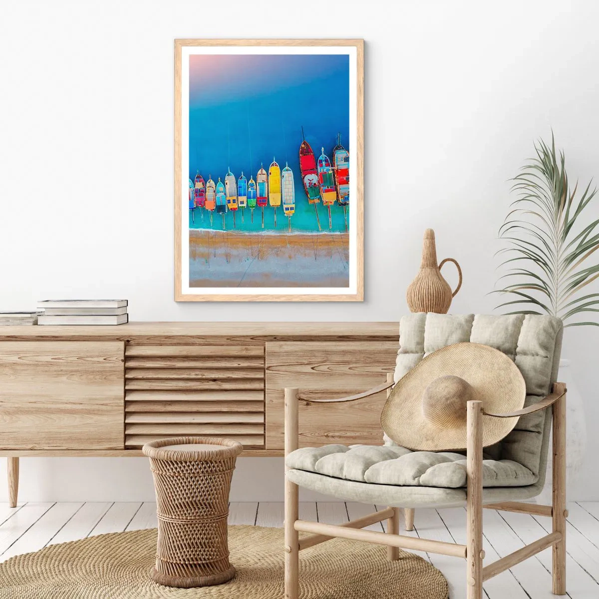 Poster in einem Rahmen aus heller Eiche - Aus der Vogelperspektive - 70x100 cm