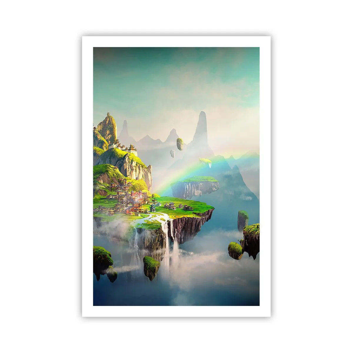 Poster - Mitten am Himmel - glückliche Inseln - 61x91 cm