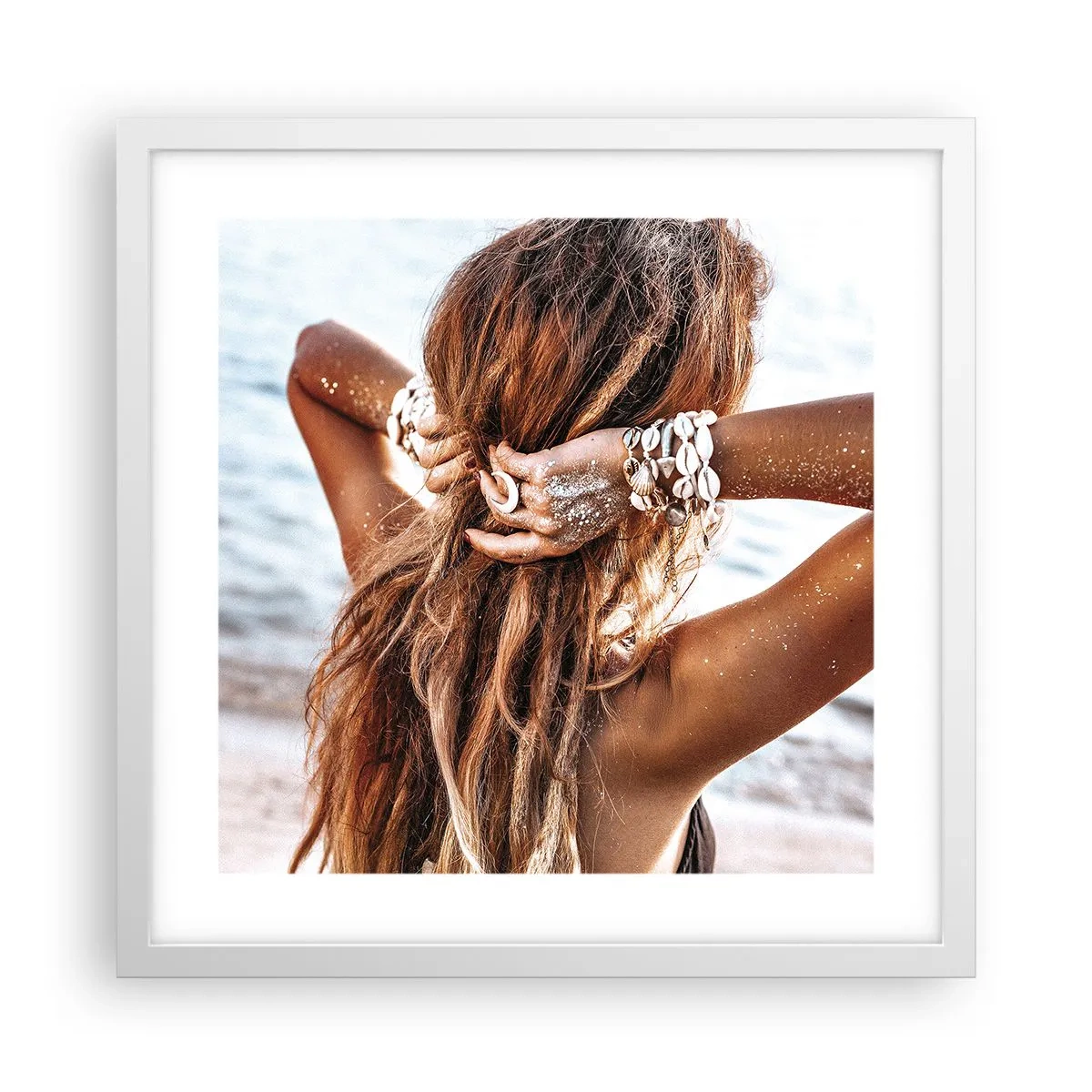 Poster in einem weißen Rahmen - Eine Schwester von Wasser und Sonne - 40x40 cm