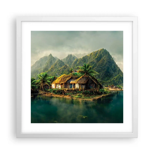 Poster in einem weißen Rahmen - Tropisches Paradies - 40x40 cm