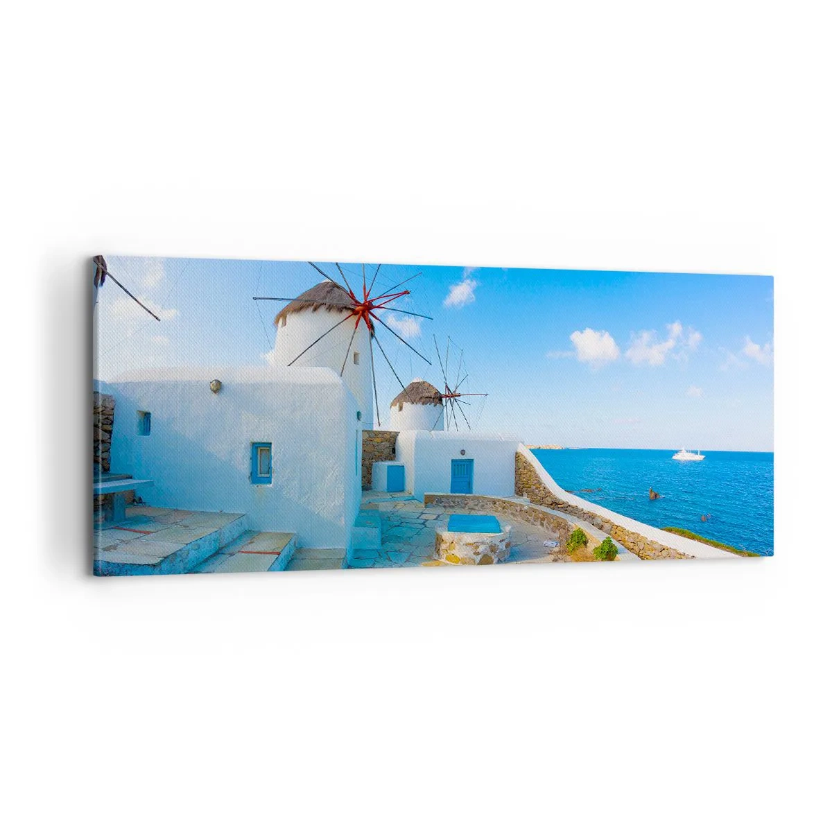 Bild auf Leinwand - Leinwandbild - Der blaue Wind vom Meer - 100x40 cm