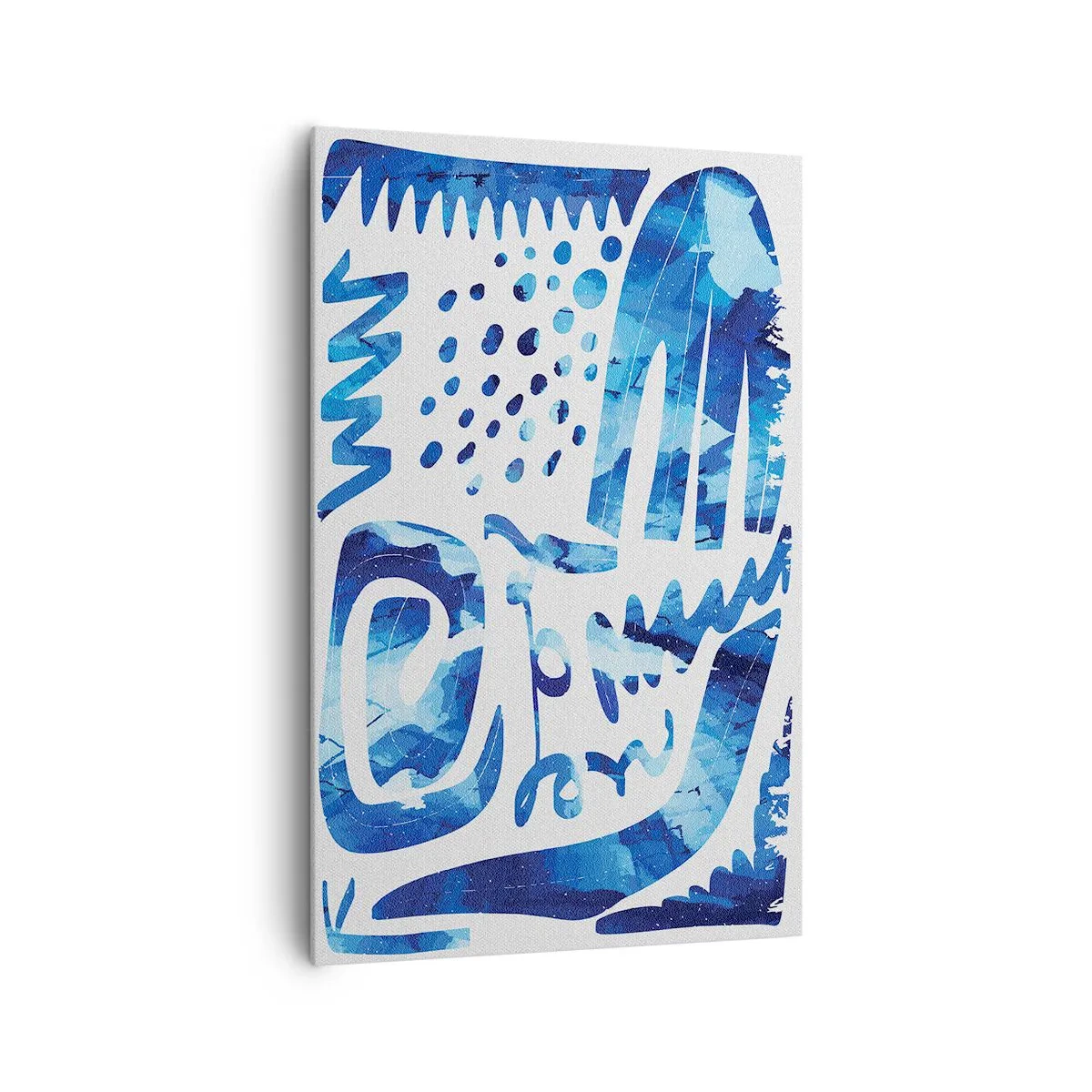 Bild auf Leinwand - Leinwandbild - Abstraktes Muster in Blautönen - 80x120cm - Zurück zu den Wurzeln - Moderne Wanddekoration für Wohnzimmer und Schlafzimmer ARTTOR