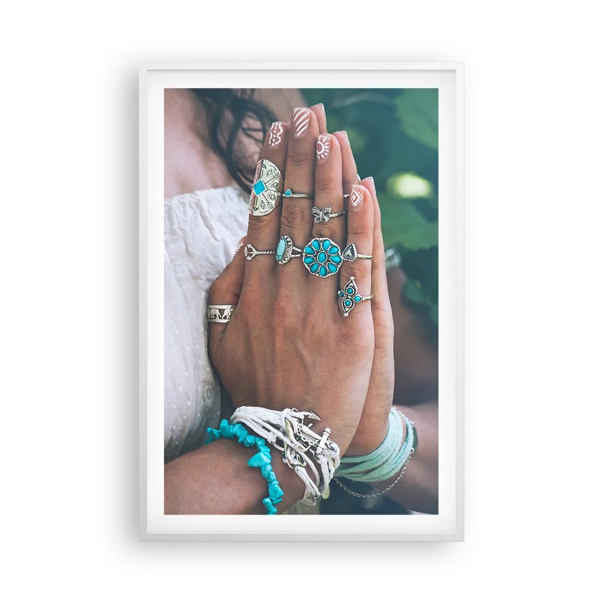 Poster in einem weißen Rahmen - Willkommen im Zentrum des Seins - 61x91 cm