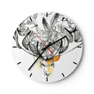 Wanduhr - Glasuhr - Ecken des Überflusses - 40x40 cm