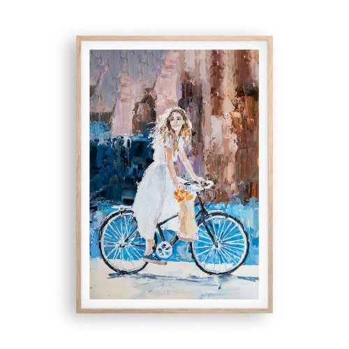 Poster in einem Rahmen aus heller Eiche - Freude am Morgen - 70x100 cm