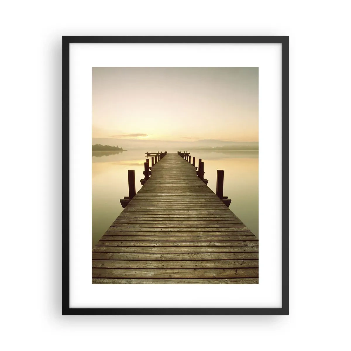 Poster in einem schwarzem Rahmen - Tagesanbruch, Morgendämmerung, Licht - 40x50 cm