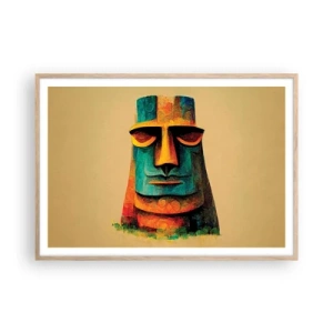 Poster in einem Rahmen aus heller Eiche - Statuenhaft und sympathisch - 100x70 cm