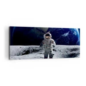 Bild auf Leinwand - Leinwandbild - Grüße vom Mond - 100x40 cm