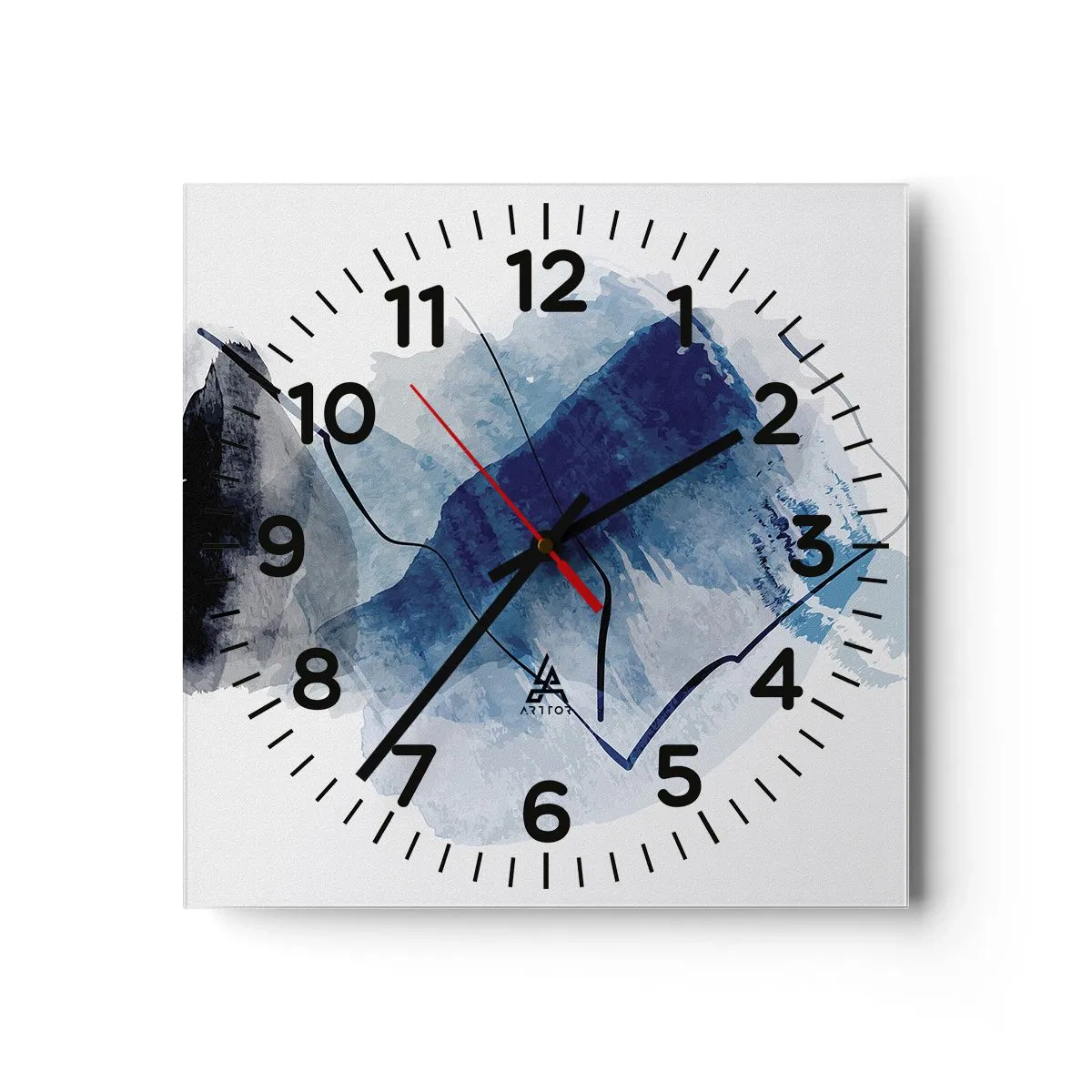 Wanduhr - Glasuhr - Eisberg - 40x40 cm