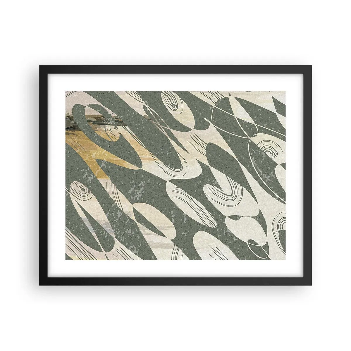 Poster in einem schwarzem Rahmen - Rhythmische Abstraktion - 50x40 cm