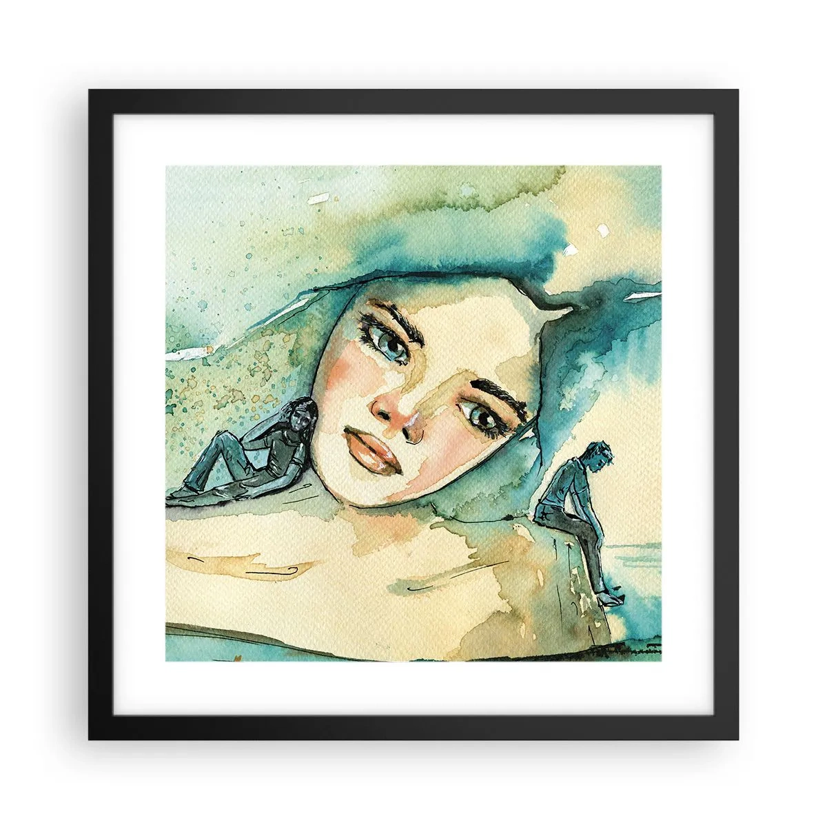 Poster in einem schwarzem Rahmen - Bin ich blau? - 40x40 cm