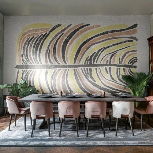 Fototapete Standard Eco - Abstraktion voller Leben - Boho, Minimalismus, Pastell - 400x280 cm