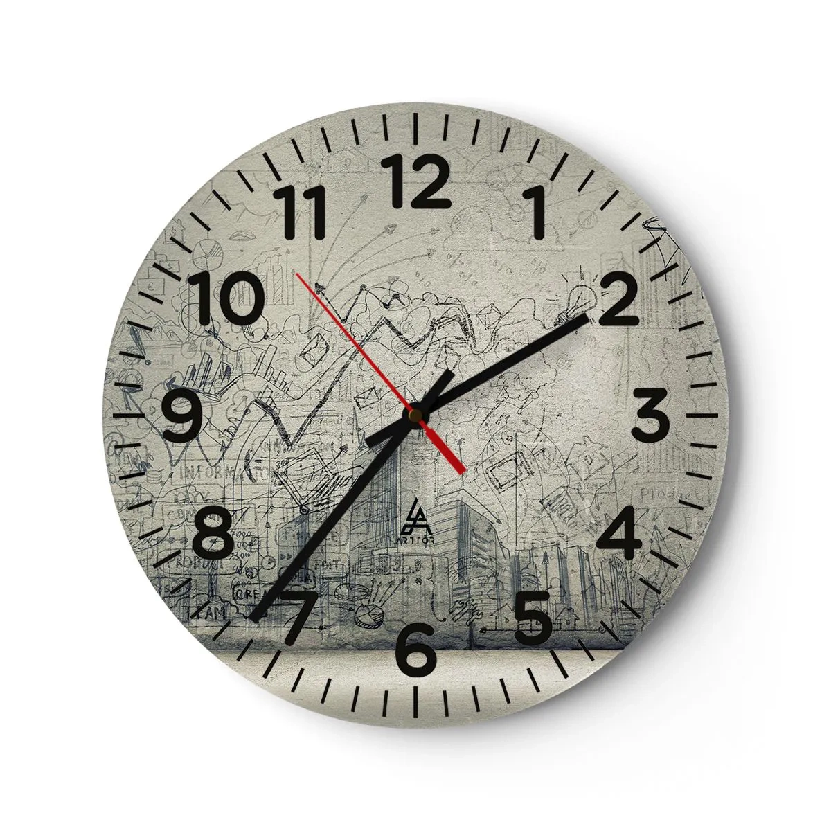 Wanduhr - Glasuhr - Mein tolles Stadtleben - 40x40 cm