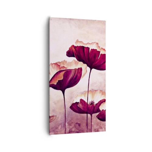 Bild auf Leinwand - Leinwandbild - Rotes und weißes Blütenblatt - 65x120 cm