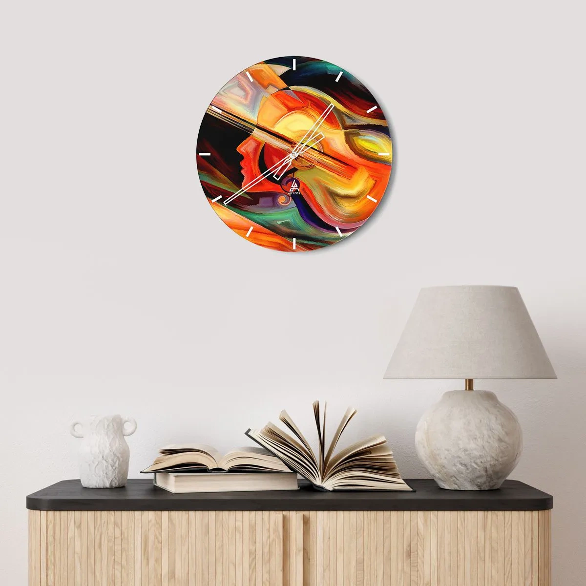 Wanduhr - Glasuhr - Alles ist gut - 40x40 cm