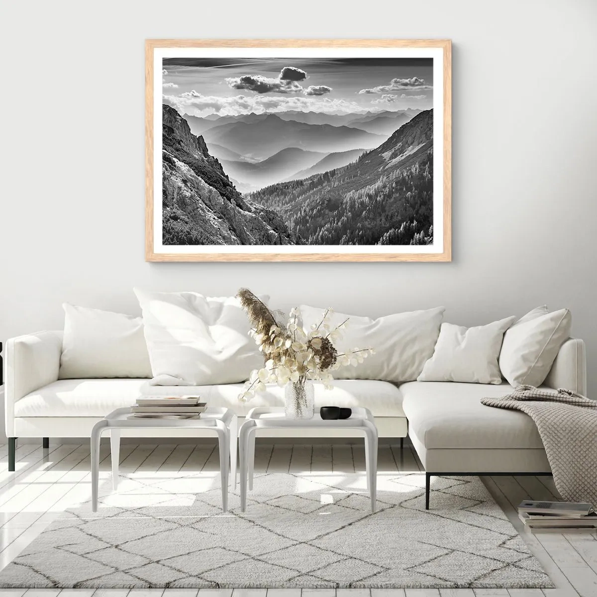 Poster in einem Rahmen aus heller Eiche - Bis zum Horizont - 50x40 cm