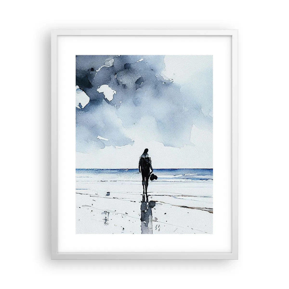 Poster in einem weißen Rahmen - Gespräch mit dem Meer - 40x50 cm
