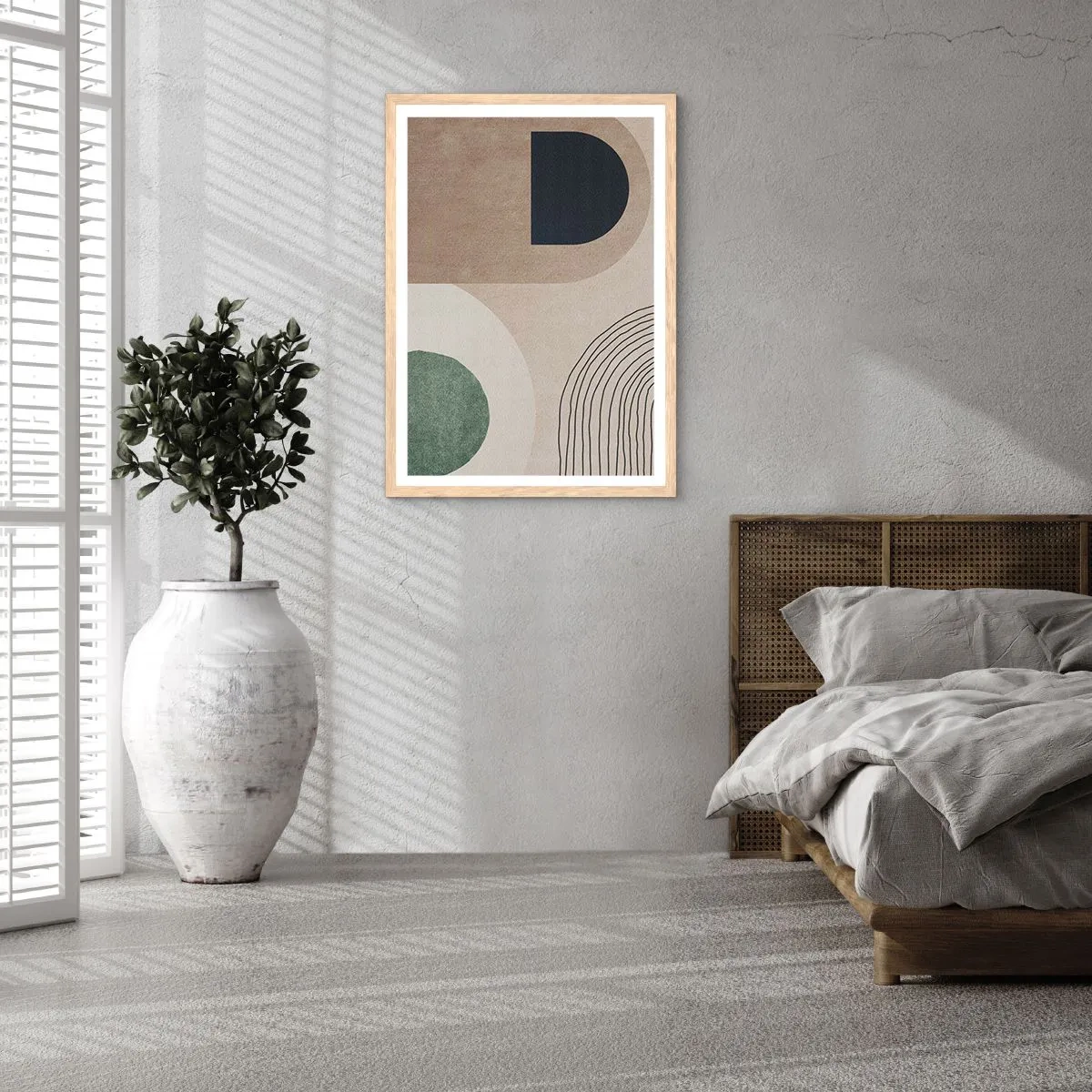 Poster in einem Rahmen aus heller Eiche - Sanftheit des Ovals - 30x40 cm