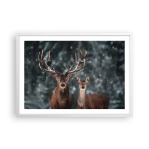 Poster in einem weißen Rahmen - Herr des Waldes mit seiner Frau - 70x50 cm