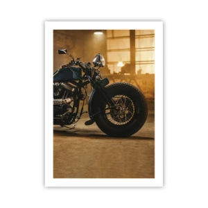 Poster - Motorrad in stylischer Werkstatt - 50x70cm - Ich kann alles  - Moderne Wanddekoration für Wohnzimmer und Schlafzimmer ARTTOR