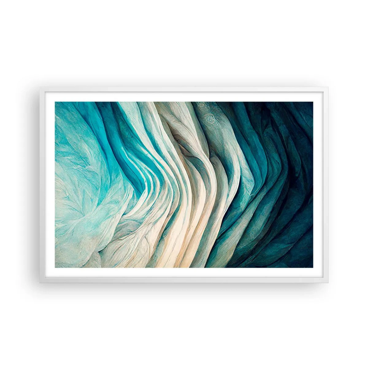 Poster in einem weißen Rahmen - Blaue Unersättlichkeit - 91x61 cm